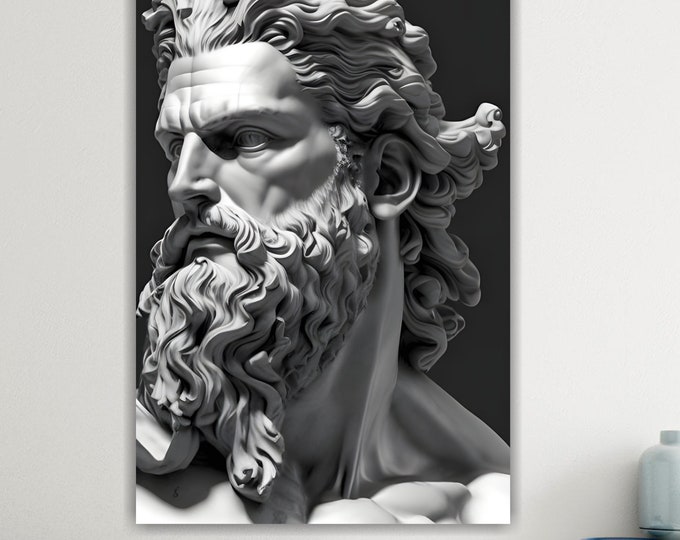 Canvas Print Marble Statue, Poseidon, Prometheus Bound, Indoor Wall Decorations.