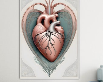 Cuore Luxury, modern poster or canvas painting, wall print, interior wall decoration.