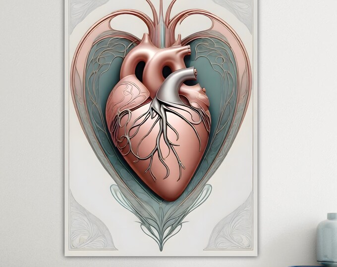 Cuore Luxury, modern poster or canvas painting, wall print, interior wall decoration.