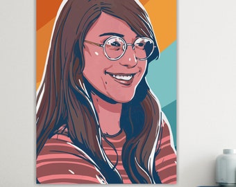 American computer science, poster or canvas painting, pop art canvas print, interior wall decoration.