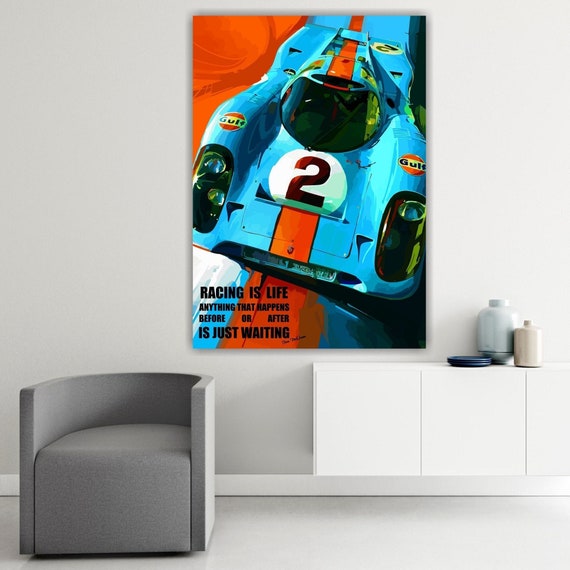 Toile Steve Mcqueen 24h Le Mans Porsche Gulf Racing Toile Steve Mcqueen 24h Le Mans Porsche Gulf Racing