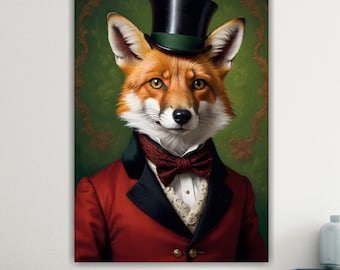 Modern Poster or Canvas Painting, Foxy Fox, Animal Nobility, Large Print, Wall Decorations.