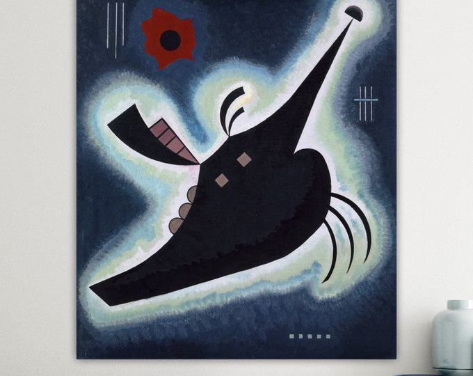 Kandinsky Abstract Wall Art Print, Geometric Poster or Painting, Interior Wall Decor, Pointed Black.