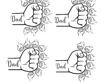 Father’s Day Fist Bump Set, Father’s Day Fist Bump Svg, Baby Toddler Kid Dad Fist Bump, Father’s Day Design, Customized Name Svg, Family Svg