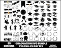 Graduation 2025 Cap SVG Bundle: Topper Designs, Clipart (Digital Download)