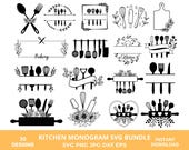 Kitchen Monogram SVG Bundle: Cooking & Baking Designs (Instant Download)