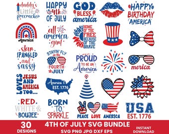 4th of July SVG Bundle, July 4th SVG, fourth of july svg, independence day svg, patriotic svg, Instant Download
