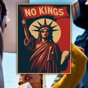 Cartello di protesta "No Kings Liberty" stampabile, cartello anti-Trump, cartello "No Kings Since 1776", download digitale, pro-democrazia, regali patriottici