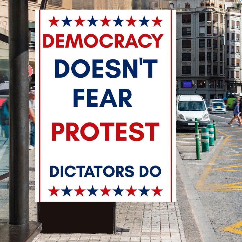 Printable Anti-trump Protest Sign Bundle, No Kings Posters,resist ...