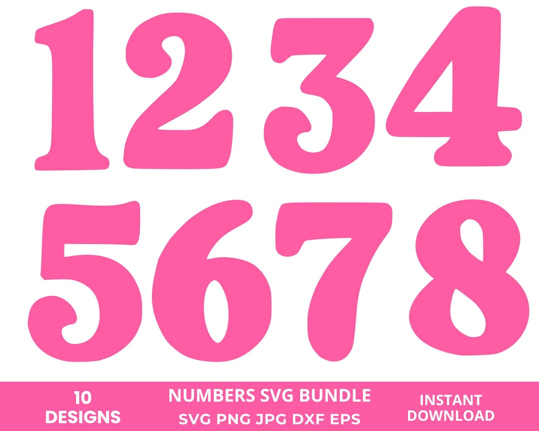 Numbers Svg Bundle, Numeral Numbers Svg, Number Monograms, Counting ...