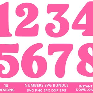 Lot de chiffres Svg, chiffres chiffres Svg, monogrammes numériques, compter les nombres Svg, chiffres dessins Svg, Cricut, téléchargement immédiat, Silhouette