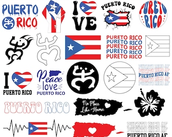 Puerto Rico Svg Bundle, Puerto Rico Flag Svg, Puerto Rico Png, Puerto Rican Svg, Puerto Rico Flag, Cricut Cut Files, Instant Download