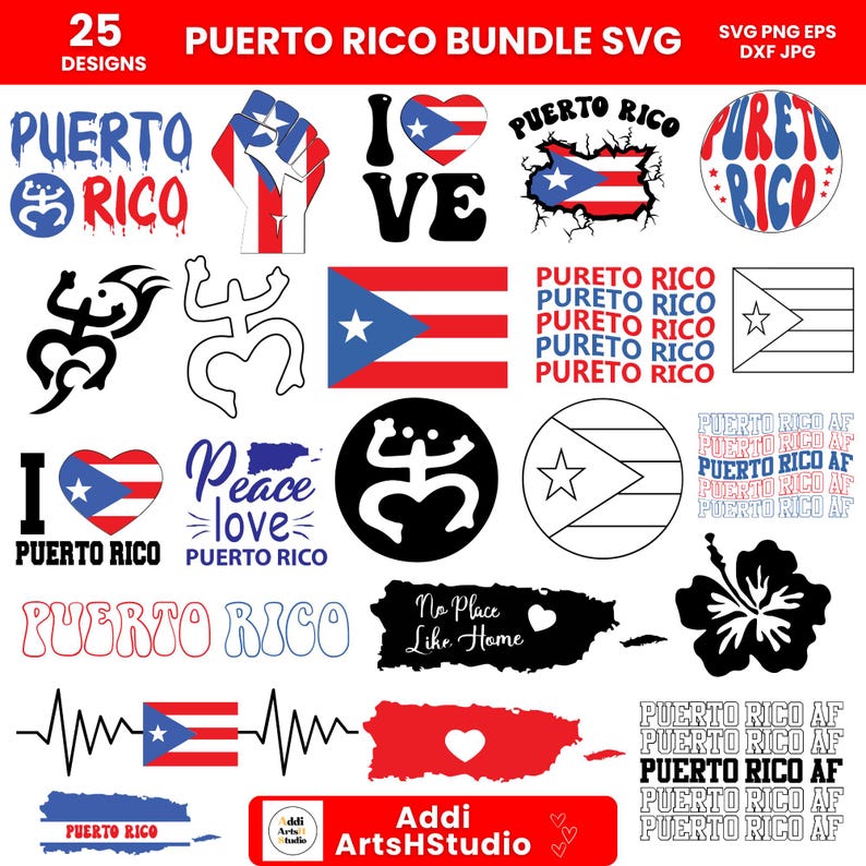 Puerto Rico Svg Bundle, Puerto Rico Flag Svg, Puerto Rico Png, Puerto ...