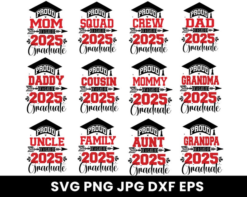 Proud Family of 2025 Graduate Svg, Graduation Svg, Class of 2025 Svg ...