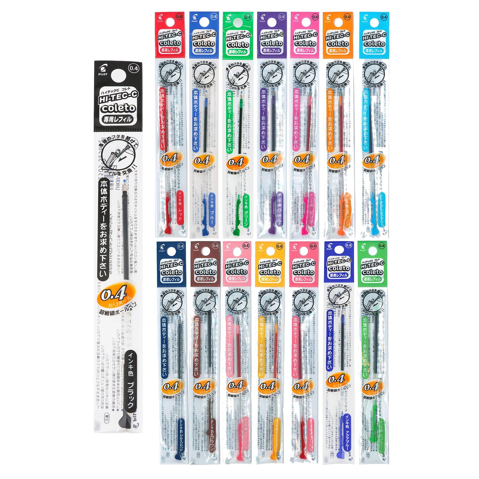 Pilot HI-TEC-C Coleto 0.4mm Pen Refill,  LHKRF-10C4, LHKRF10S4, Made in Japan