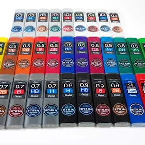 Pentel Ain Stein Refill Leads, 0.2mm, 0.3mm, 0.5mm, 0.7mm &0.9mm, HB, 2B, B, H