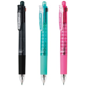 May include: Three multi-coloured pens with a black, turquoise, and pink design. Each pen has a clear plastic clip and the text "SARASA 0.4 multi" printed on the side.