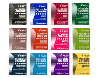 Pilot Ink Cartridge for Parallel Pens (6 refills per pack), Mixable COLOUR Series