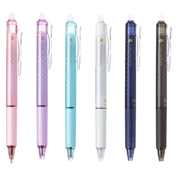 Japanese Version, Pilot Frixion Ball Knock Check Design Series 0.5mm Erasable Black Ink Gel Pen