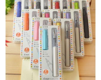 Pilot Kakuno Fountain Pen (Fine Point), Smile Face Nib, included with ONE Ink Cartridge