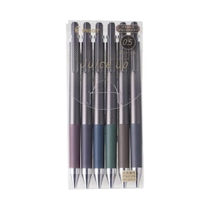 May include: A set of six Pilot Juice Up gel pens in a clear plastic case. Each pen features a 0.5 mm tip, a textured dark grey grip, and a coloured barrel in shades of purple, blue, green, and brown. The packaging includes the text Juice Up.