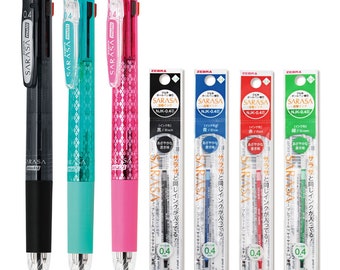 Zebra SARASA multi 4+1  (0.4mm Black, Blue, Red, Green Gel Ink Pen + 0.5mm Mechanical Pencil) Multifunctional Pen, Made in Japan, J4SAS11