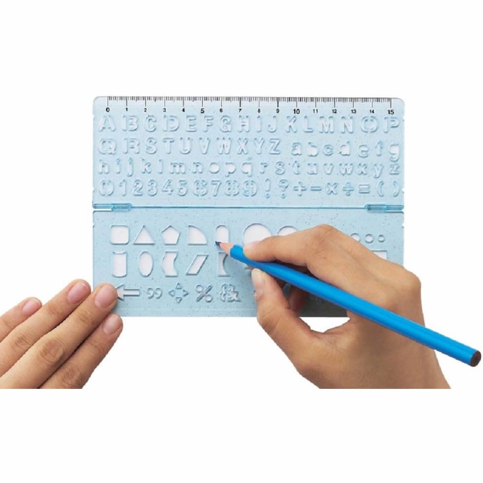 Kutsuwa STAD 15cm Ruler With Alphabets, Numbers, Shapes, Symbols ...