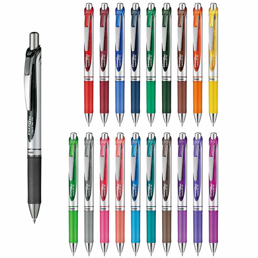 Pentel Hybrid Milky K108 0.8mm Pastel Gel Roller Pens 7 COLORS SET