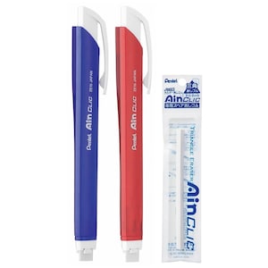 Pentel Ain CLIC Triangle Retractable Eraser Pen, Refillable, Made in Japan, XZE15