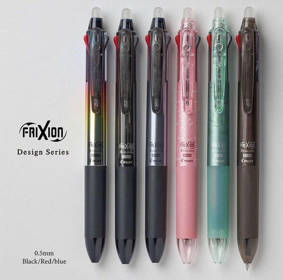 Pilot Frixion Ball 3 Slim - 0.5mm 3-Color Erasable Pen Gunmetal