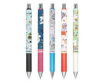 Made in Japan - Pentel Moomin EnerGel Black Ink Gel Pen, 0.5mm,Cute Moomin, Snorkmaiden, Moominmamm, Snufkin, Little My & Moomin Family