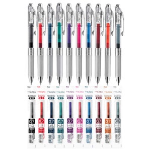 Penne a gel retrattili Pentel EnerGel infree da 0,7 mm, ricariche da 0,7 mm, prodotte in Giappone