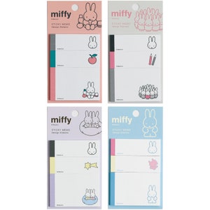Miffy Cutie Sticky Memo (3 designs, com 20 folhas cada, totalizando 60 folhas), feito no Japão