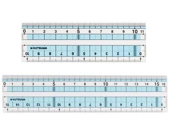 Kutsuwa HiLine Matte Straight Ruler, Range of choice to choose - 11cm, 16cm Rulers, fit for school, office
