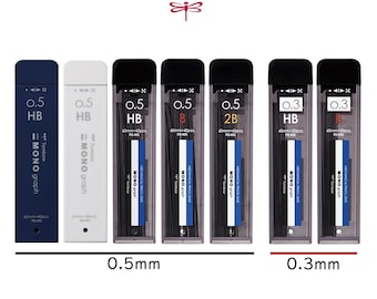 NEW Version - Tombow Mono graph MG Refill Leads, choose from HB B 2B, 0.3mm/0.5mm