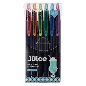 Versión limitada japonesa - Pilot Juice Neon Set, bolígrafo retráctil recargable de 6 colores de 0,5 mm