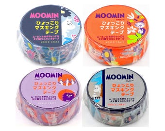 Moomin Characters Washi Masking Tape, 15mm x 5m, for Decorating your Diaries, Gifts, Planners, Journaling, Scrapbooking