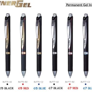Bolígrafo retráctil de gel permanente Pentel EnerGel de 0,5 mm/0,7 mm para una escritura suave.