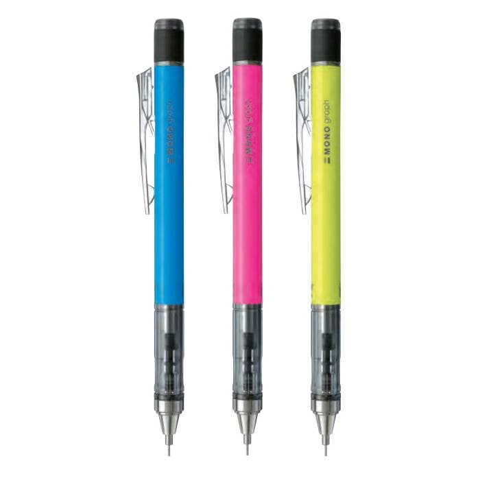 Tombow MONO graph NEON Color 0.3mm Shake & Write Mechanism Mechanical Pencil for Drafting, Drawing, Sketch, DPA-135