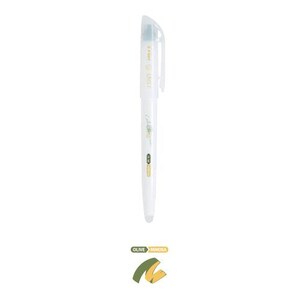 Peut inclure: Un stylo gel blanc avec un corps transparent et un motif vert et or. Le stylo porte l'inscription "Sakura Gelly Roll" sur le c&ocirc;t&eacute;. Le stylo est &eacute;tiquet&eacute; "Olive" et "Mimosa".