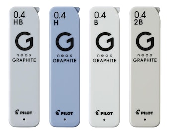 New Version - Pilot neox GRAPHITE 0.4mm High-Purity Refill Leads, 30pcs per tube, HRFG-04, HB, 2B, B, H