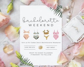 Bachelorette weekend Invitation, beach bachelorette party, weekend with the girls, key west bachelorette party