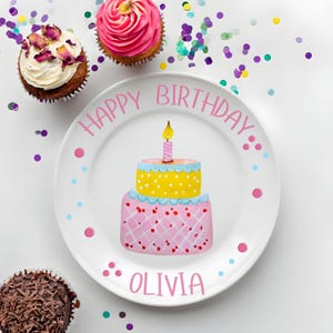 Handpainted Personalized Ceramic Birthday Plate, Custom Birthday Plates, Kids Birthday Plates, Party Gift