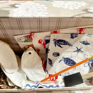 DIY Oyster Shell Decoupage Kit  Coastal Craft Gift, Girls Night In Activity, Home Decor DIY, Fun Shell Art Project for Adults & Teens