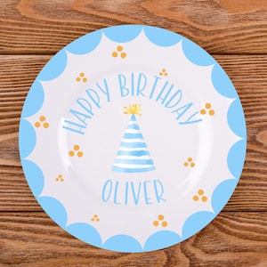 Handpainted Personalized Ceramic Birthday Plate, Custom Birthday Plates, Kids Birthday Plates, Party Gift