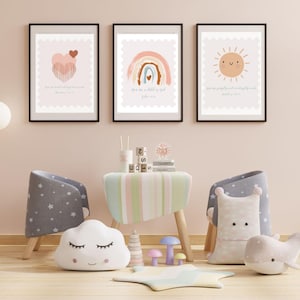 Nursery wall prints, Christian nursery wall art, digital prints, bible verse and boho wall art, baby shower gift, nursery art,scripture art