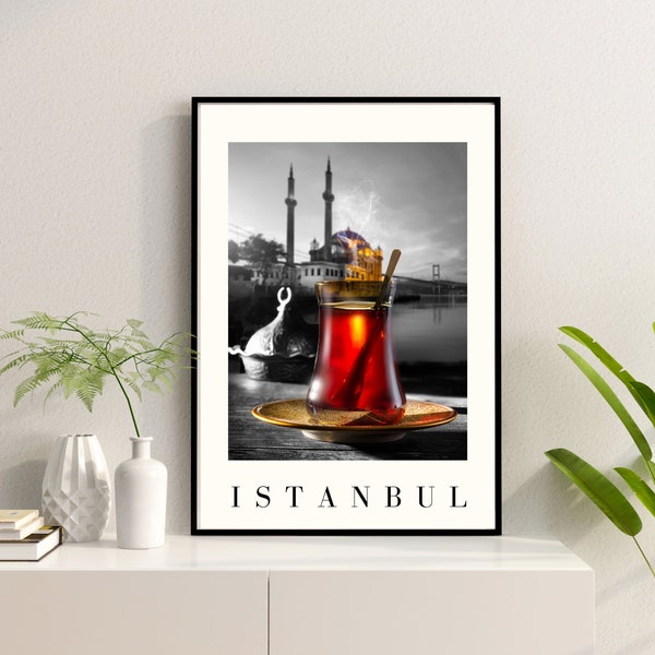 Black and White travel wall art,Istanbul Poster,Istanbul wall art,Digital city wall art poster,Travel City Poster,Travel Wall Art,