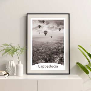 Retro Travel City Poster Print, Travel Wall Art,Cappadocia Prints, Gallery Wall Travel Prints, Travel Wall Gallery, Digital Download