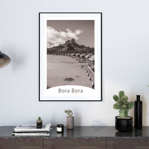 Retro Travel City Poster Print, Travel Wall Art, Bora Bora Prints, Gallery Wall Travel Prints, Travel Wall Gallery, Digital Download
