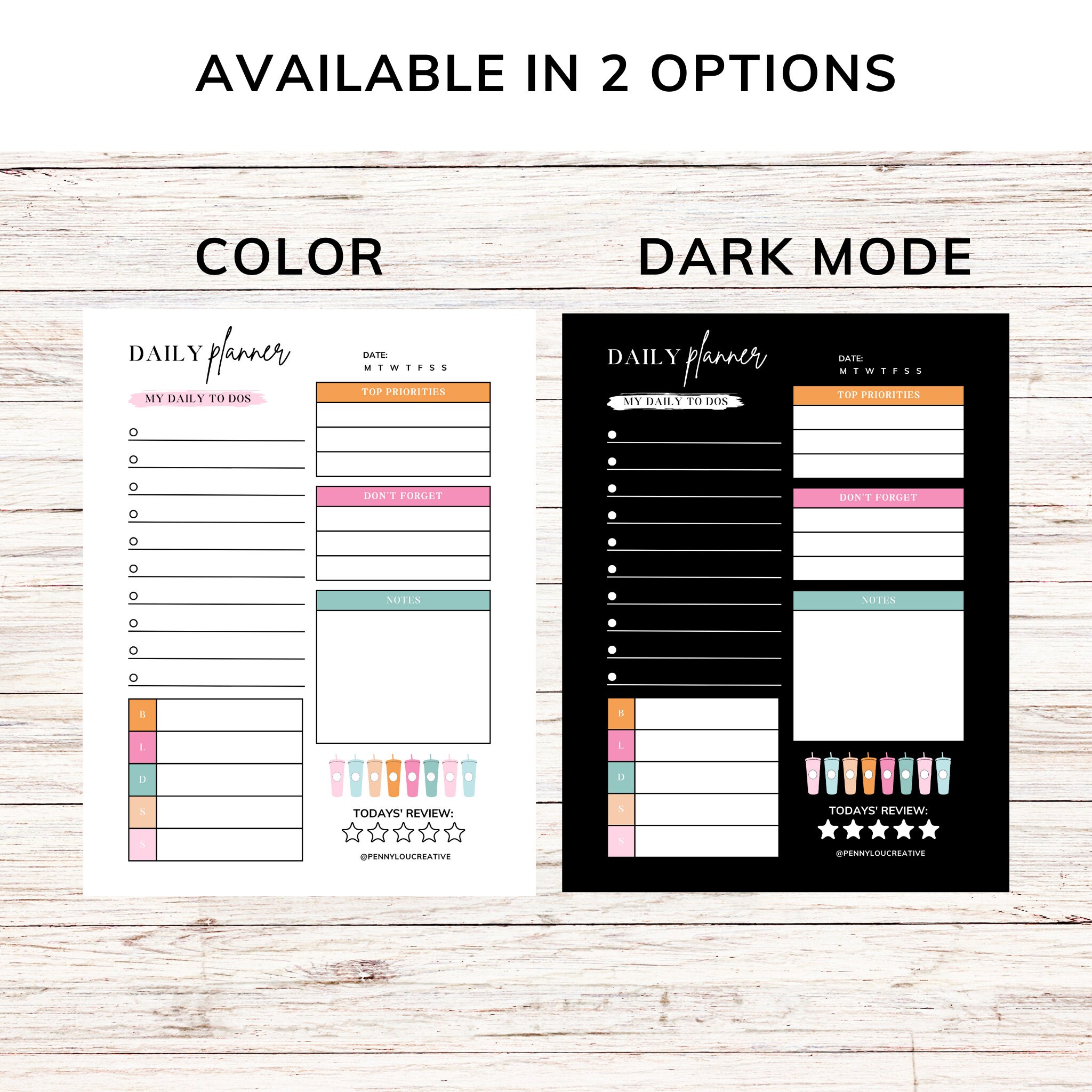 Minimal Daily Planner | Printable Planner | Daily to Do List | Undated ...
